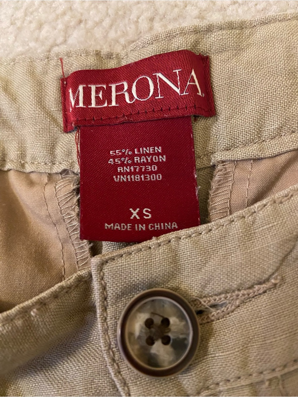 LINEN Beige Drawstring relaxed pants - Picture 7 of 7
